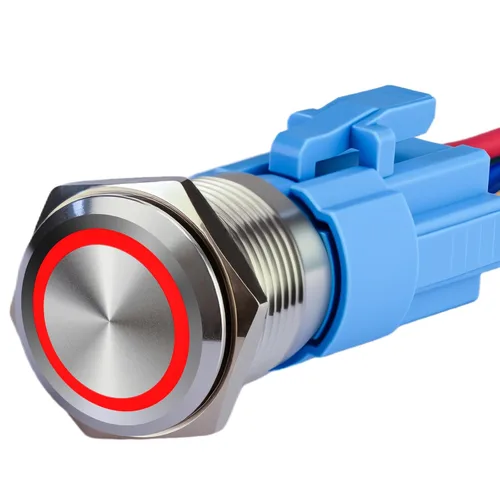 Vista 9 de Interruptor de botón de empuje de 15 amperios, 2 unidades, 0.748 in (0.75 pulgadas) 12V-24 V de acero inoxidable AC/DC IP67 impermeable con luz LED