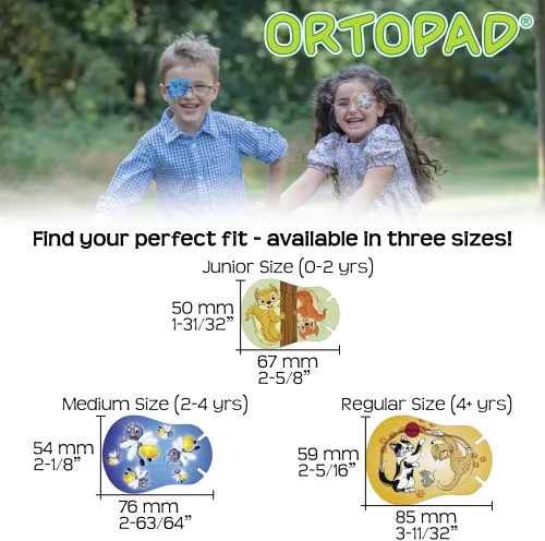 Vista 4 de Ortopad® Parches de bambú para niños, 50/bx, paquete de llamas de carreras, tamaño regular 4+ años