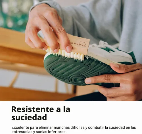 Vista 5 de Jason Markk Cepillo de limpieza estándar, mango de madera hecho a mano, cerdas sintéticas, resistente a las manchas difíciles y la suciedad