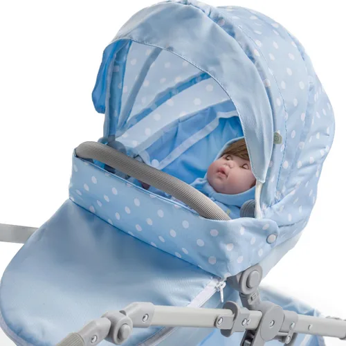 Vista 7 de JC Toys - Berenguer Boutique Cochecito deportivo plegable de lujo Colección Blue Royal para muñecas de hasta 20 pulgadas A partir de 3 años