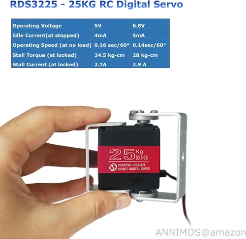 Vista 3 de Servos completos de la dirección de Digitaces del engranaje del metal del alto esfuerzo de torsión del motor servo del robot de 55.1 lbs
