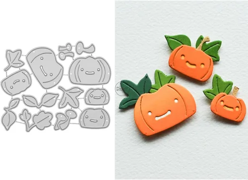 Vista 16 de DzIxY Juego de troqueles de metal fantasma de calabazas de Halloween para hacer tarjetas, juegos de troqueles de papel para grabar, plantillas