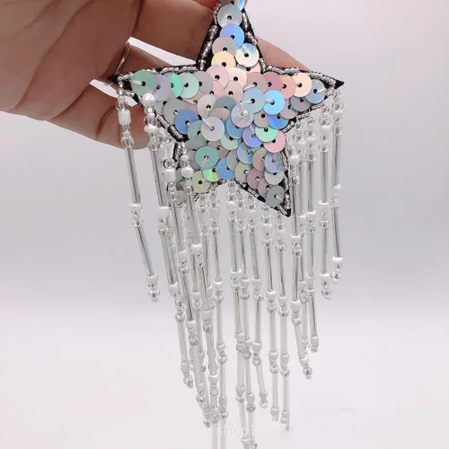 Vista 12 de 5 piezas de parches de cuentas de libélula con diamantes de imitación para coser parche de lentejuelas hecho a mano con cuentas de insectos