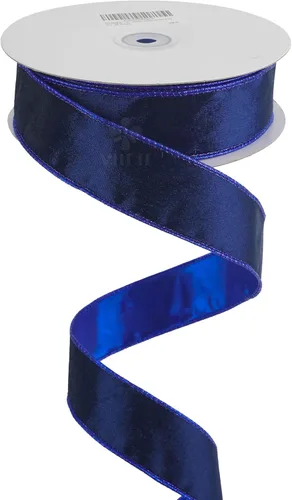 Vista 12 de MEEDEE Cinta de terciopelo azul de 1.5 pulgadas, 25 yardas, terciopelo triturado para árbol de Navidad, coronas, lazos