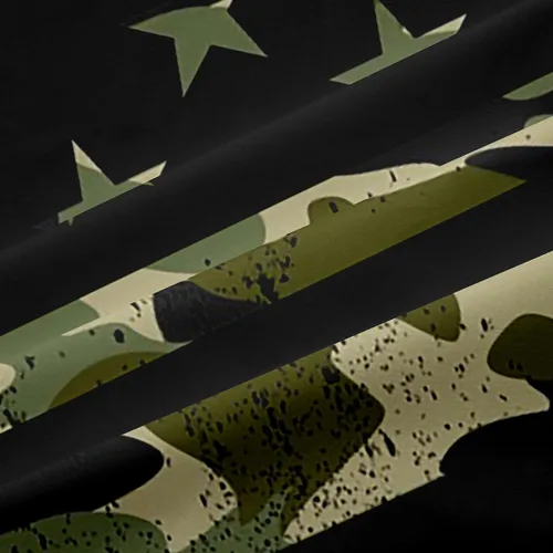 Vista 6 de Cortinas opacas de camuflaje con bandera estadounidense, regalo para niños, cortina de ventana de camuflaje verde con rayas negras, estrellas