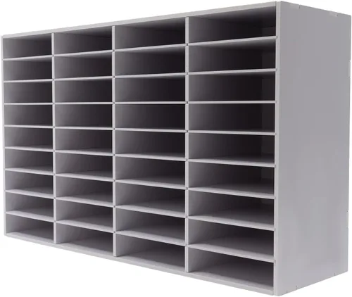 Vista 11 de Organizador de literatura, archivador lateral con estantes de almacenamiento abiertos, gabinetes de almacenamiento de archivos de oficina