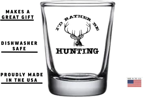 Vista 3 de Rogue River Tactical Buck Hunting Shot Glass Rather Be Hunting Gift For Hunter