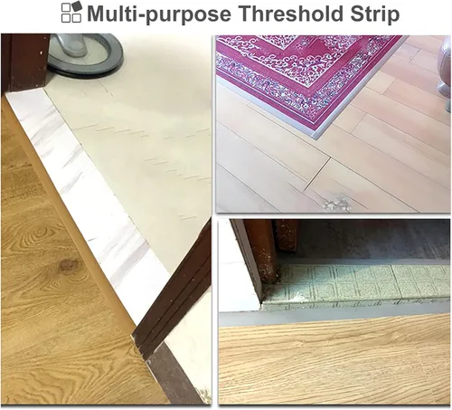 Vista 6 de Tira de transición autoadhesiva para umbral de alfombra a madera, cubierta protectora de borde de suelo ligera, para transiciones con diferencias