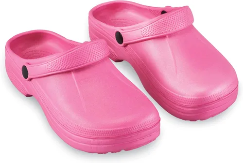 Vista 2 de Collections Etc Zuecos cómodos de goma de color sólido para mujer