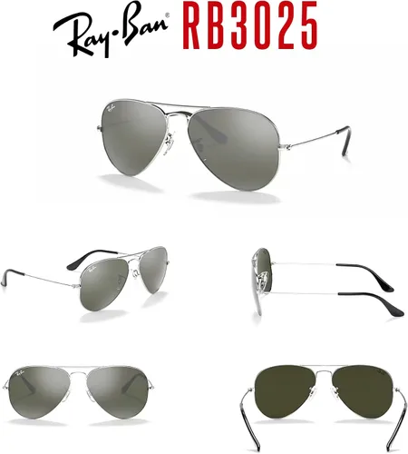 Vista 121 de Ray-Ban RB3025 - Lentes de sol de aviador de metal para hombre y mujer + paquete con kit de cuidado de gafas iWear de diseñador