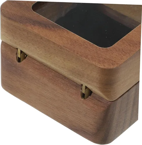 Vista 4 de Cabilock Caja de 2 piezas para anillos de boda, caja de anillo de compromiso, soporte para anillos de almacenamiento, soporte de anillo