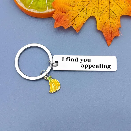 Vista 4 de Llavero de plátano para enamorados, regalo de novio de novia, San Valentín, llavero para marido, cumpleaños, boda, aniversario, regalo romántico