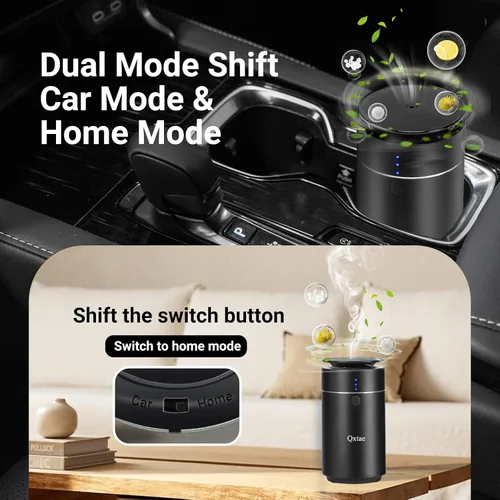 Vista 4 de Difusor de coche sin agua para aceites esenciales. Ambientador a batería, recargable USB-C, silencioso, a prueba de fugas, temporizador de cuenta