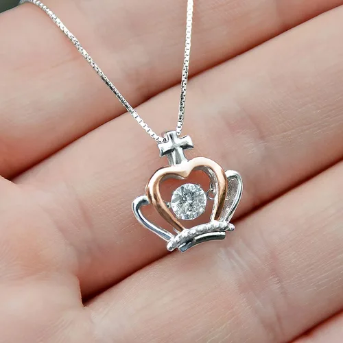 Vista 4 de Aphrodites Mom Birthday Gifts To My Badass Mom - Luxe Crown Necklace Birthday Gifts for Mom 925 Sterling Silver Necklaces for Women Gifts for Mom