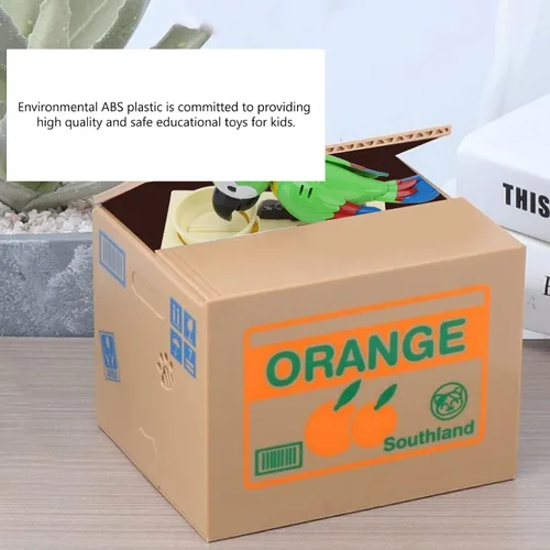 Vista 3 de Caja de loro robador, caja de dinero eléctrica para niños, caja de ahorro de dinero con forma de loro, alcancía electrónica robótica de juguete