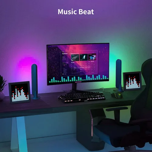 Vista 6 de Divoom Panel de visualización de píxeles de luz LED adecuado para barras de luz RGB, control inteligente de aplicación con animación genial