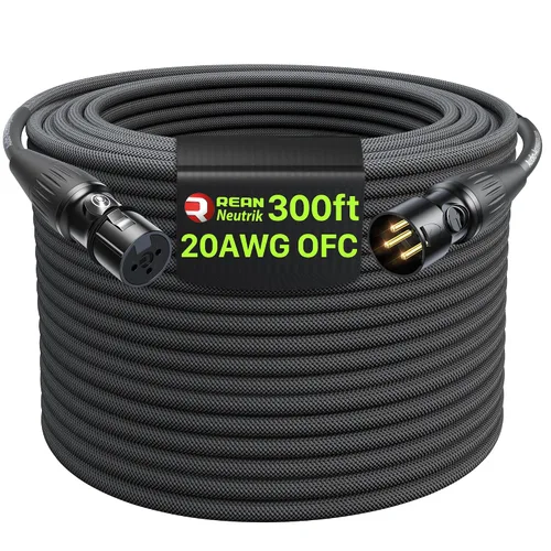 Vista 15 de AA AUDIO ACCESSORY Serie Oro Cables XLR Star Quad de 1.5 pies, Conectores Neutrik, Cable de micrófono 19AWG, Cable de micrófono trenzado en nylon