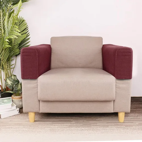 Vista 2 de SEWACC Protectores universales para reposabrazos de silla, funda elástica para reposabrazos de sofá, funda protectora elástica para sofá reclinable