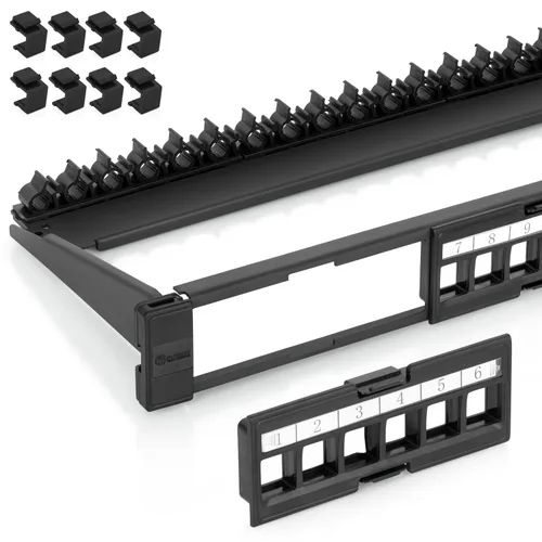 Vista 10 de Everest Media - Panel de conexión Keystone de 12 puertos (paquete de 1) Soporte de montaje en pared 89D Úselo solo con Keystones de perfil delgado