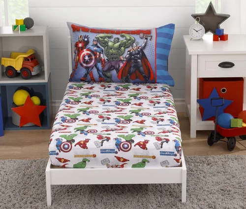 Vista 2 de Marvel Avengers - Juego de sábanas de 2 piezas para niños pequeños