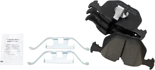 Vista 4 de TRQ Kit de pastillas de freno trasero y rotor, kit químico de freno, pastillas de freno Rotor de freno de cerámica compatible con BMW X3 2004-2010