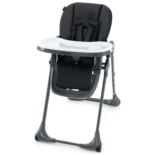 Vista 10 de BABY JOY Silla alta convertible para bebés y niños pequeños, altura ajustable, silla alta Grow & Go con reclinable y reposapiés, bandeja doble Beige