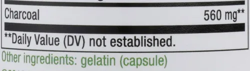 Vista 4 de Nature's Way Carbón Activado, une materiales y gases no deseados en el tracto digestivo*, 560 mg por porción de 2 cápsulas, 100 cápsulas