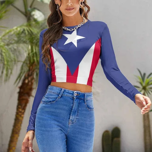 Vista 3 de Camiseta sin espalda con bandera de Puerto Rico para mujer, camiseta de verano XL