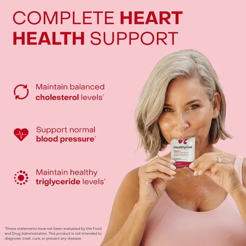 Vista 3 de Healthycell Heart & Vascular Health Suplemento líquido diario – Apoyo cardiovascular con polvo de raíz de remolacha, resveratrol, CoQ10, Omega-3