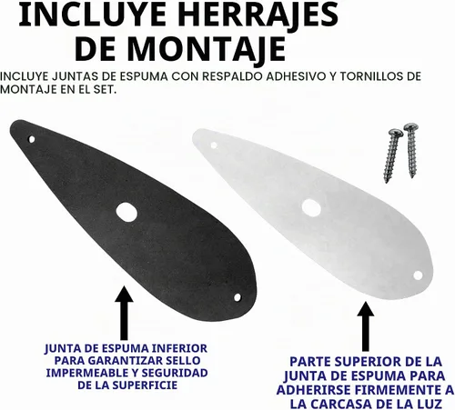 Vista 2 de Kit de 5X Luces Marcadoras de Cabina de 6 LED Ámbar en Forma de Lágrima [Base Cromada] [DOT FMVSS 108] [SAE P2PC] [Ajuste Universal] Luces de Cabina