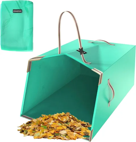 Vista 11 de Leaf Collector & Reusable Yard Waste Bag, 40 Gallon Dustpan-Type Collapsible, Portable, Adjustable Handle, Garden Lawn Clean Up, Leaf Collector