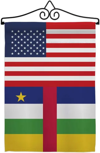 Vista 4 de Central African Republic US Friendship Burlap Burlap Garden Flag Regional USA American Alliance World Country Particular Area Small Decorative Gift