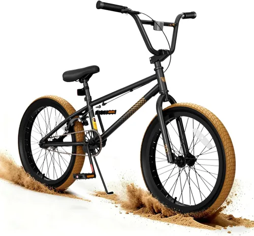 Vista 11 de KORIMEFA Bicicleta BMX Freestyle 18 20 pulgadas para niños y niños, bicicleta de trucos para 7-12 años, pernos Pro/Guro a elegir, marco de acero