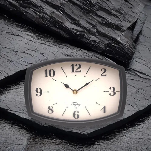 Vista 7 de Reloj de pared pequeño Silencioso Retro Rectangular Reloj Negro Rectángulo Relojes de pared de metal con pilas estilo antiguo de diseño