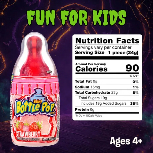 Vista 2 de Baby Bottle Pop - Piruletas con polvo de inmersión en sabores surtidos, 18 piezas, 1.1 onzas