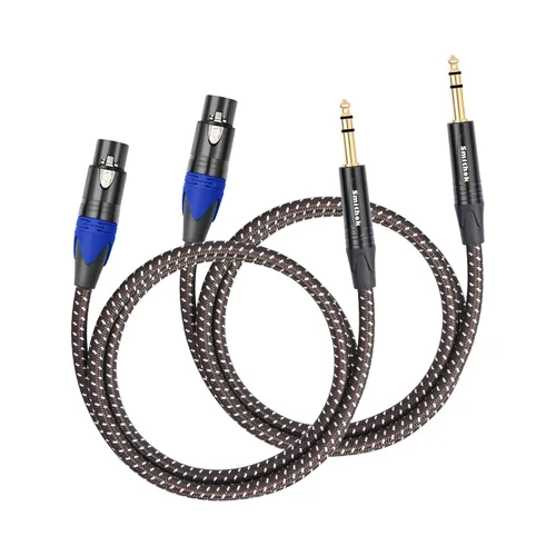Vista 6 de Smithok Cable divisor XLR, cable doble hembra a macho Y (divisor XLR de 3 pines, 2 hembra a 1 macho), adaptador de audio de cable divisor