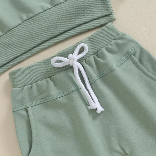 Vista 6 de AEEMCEM Conjunto de sudadera con cuello redondo y pantalones deportivos para bebé niño y niña