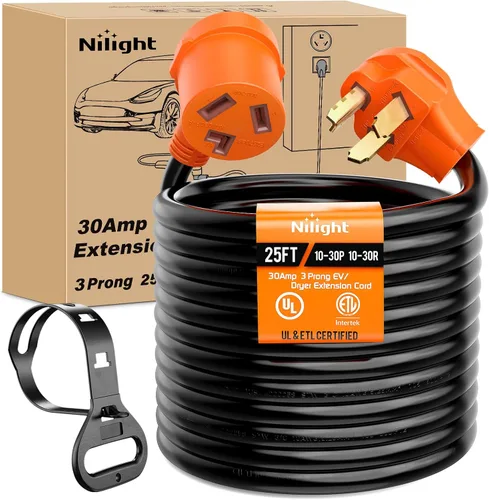 Vista 76 de Nilight Cable de Extensión para Secadora EV de 15 Pies 3 Clavijas 30 Amperios NEMA 10-30P 10-30R Cable de Extensiones Antiguas Servicio Pesado