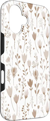 Vista 3 de Floral Flowers Wildflowers Garden Botanical Love Beige White Case for iPhone 16