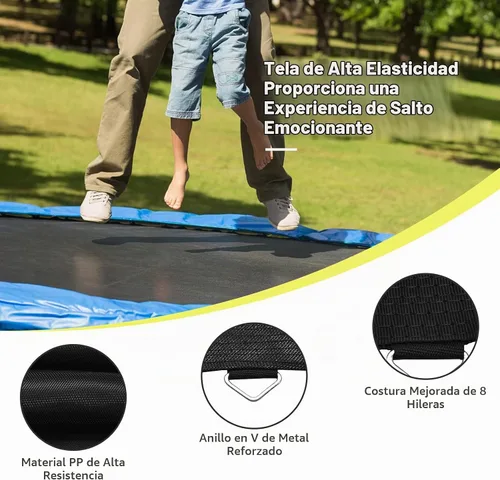 Vista 4 de Giantex Tapete de repuesto para cama elástica, polipropileno de alta elasticidad, resistente a la intemperie, se adapta a marco redondo de 8, 10