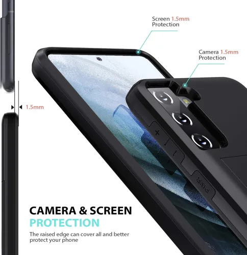 Vista 5 de ZUSLAB Funda tipo cartera compatible con Samsung Galaxy S21 Plus 5G, con tarjetero y a prueba de golpes, antiarañazos, compatible con Samsung Galaxy