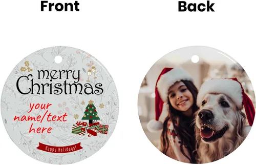 Vista 43 de Adornos de Navidad personalizados, adorno con foto personalizada, nuestro primer árbol de Navidad colgante 2024, decoración regalo para Navidad