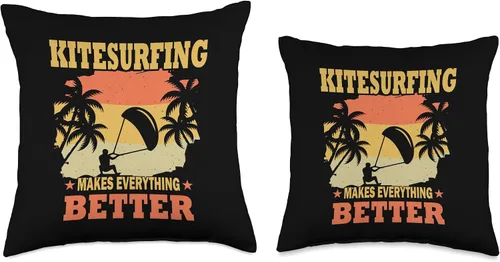 Vista 3 de Kitesurf motif equipment Makes Everything Better-Kitesurf, almohada de 16 x 16 pulgadas, multicolor