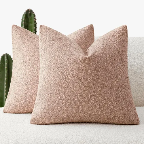 Vista 39 de Foindtower - Juego de 2 fundas decorativas de textura de bucle, fundas de almohada acentuadas, fundas de cojín sólidas, neutrales, para sofá, silla