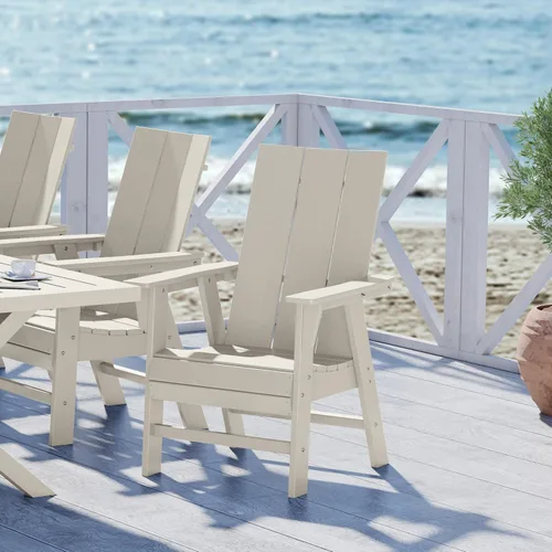 Vista 38 de WestinTrends Malibu Outdoor Patio HDPE Adirondack Silla de comedor para patio, color negro