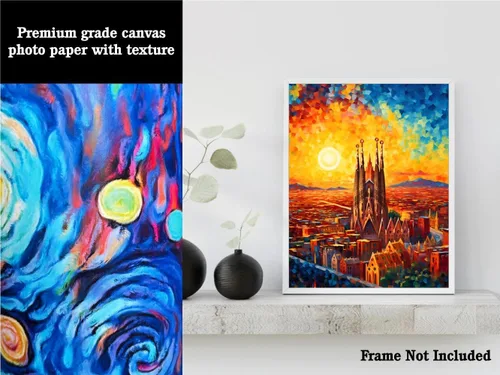 Vista 3 de Bestbuddy Pet 8x10 sin marco noche estrellada inspirada Sagrada Familia Barcelona España sitio histórico católico punto de referencia mundial Europa