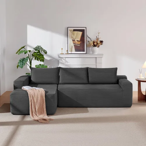 Vista 24 de Sofá seccional modular de 110", sofá seccional Cloud con asiento profundo, sofás tapizados sin huesos para sala de estar, sofá modular moderno