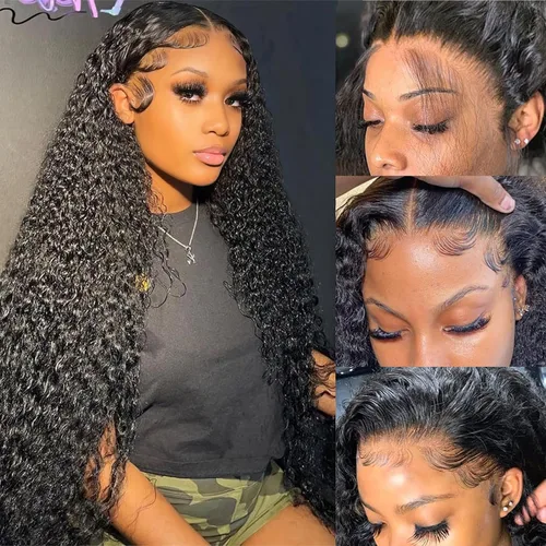 Vista 12 de Pelucas de cabello humano con encaje frontal de onda profunda 13x4 de 180 densidad, peluca frontal de encaje completo HD, pelucas de cabello humano
