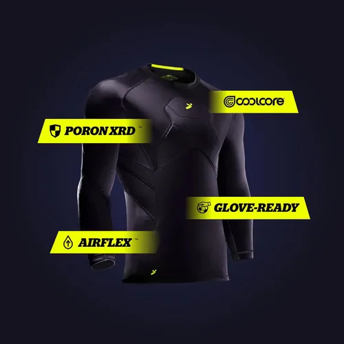 Vista 7 de Storelli BodyShield - Camiseta interior 3/4 para porteros de fútbol, codo y pecho (tela CoolCore)