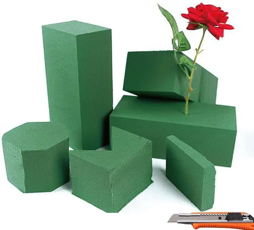 Vista 7 de LOMIMOS 10 piezas de ladrillos de espuma floral, suministros de bloques de floristería para arreglos florales de bricolaje 10 piezas mojadas